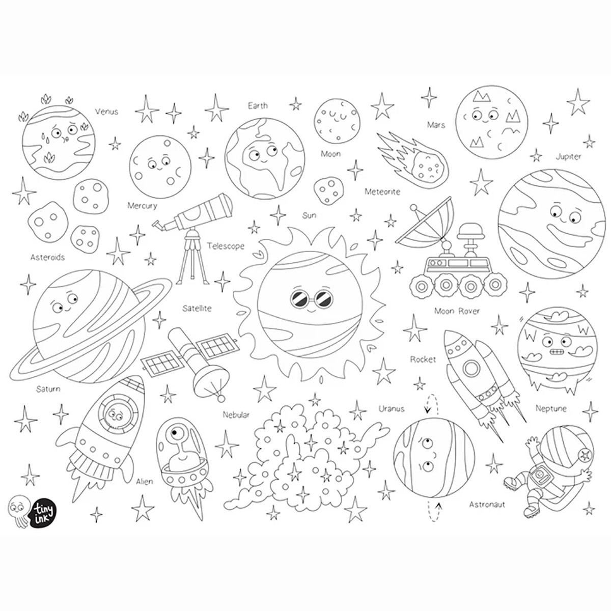Tiny Ink Sτudio Παιδικό Σουπλά για Ζωγραφική SPACE