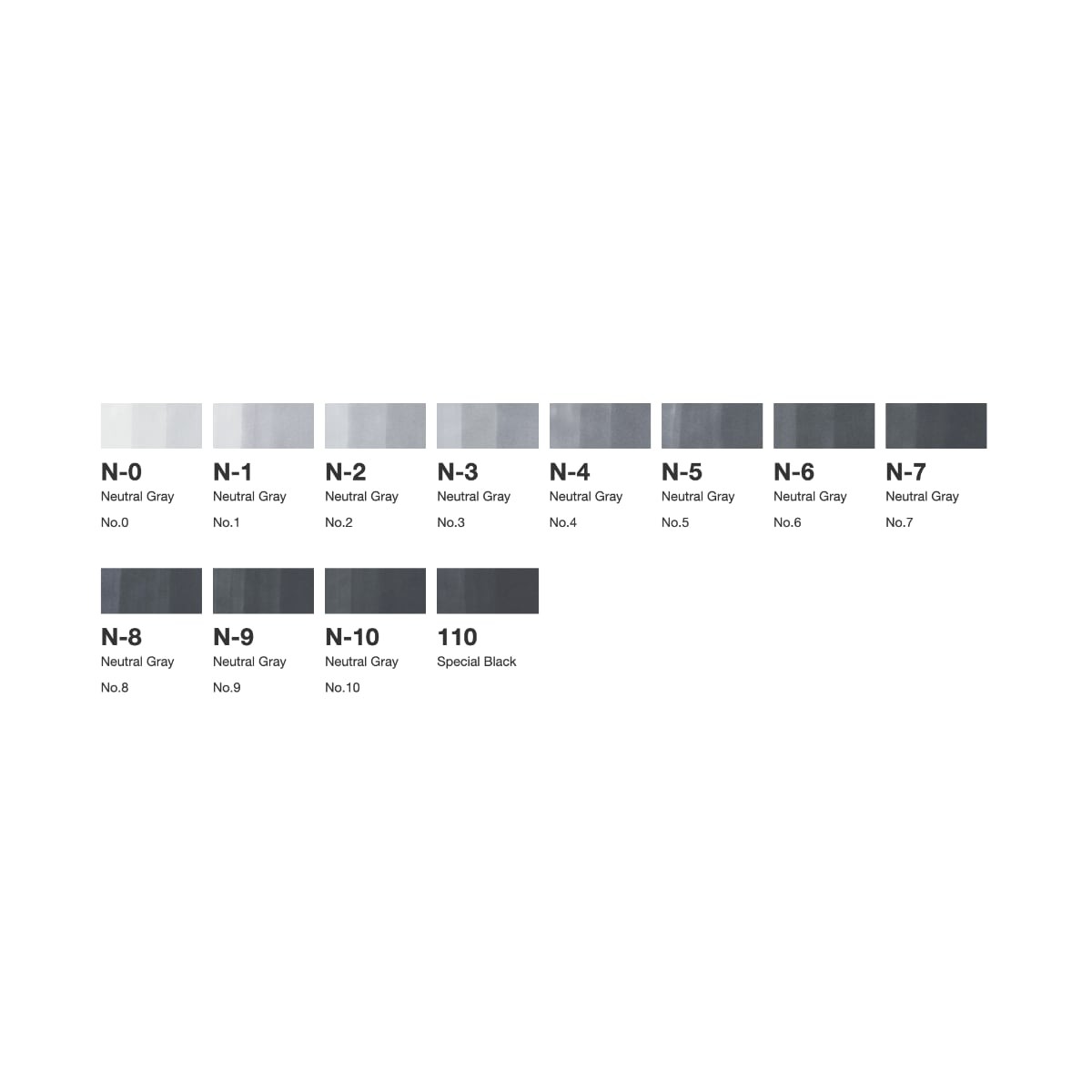 Copic Classic 12 colors set Neutral Grays