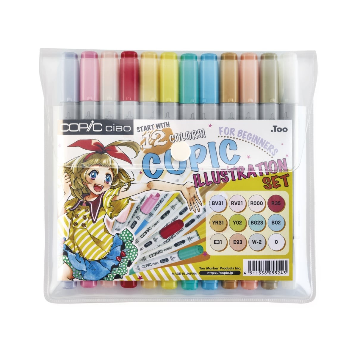 Copic Ciao 12 colors set for Beginners