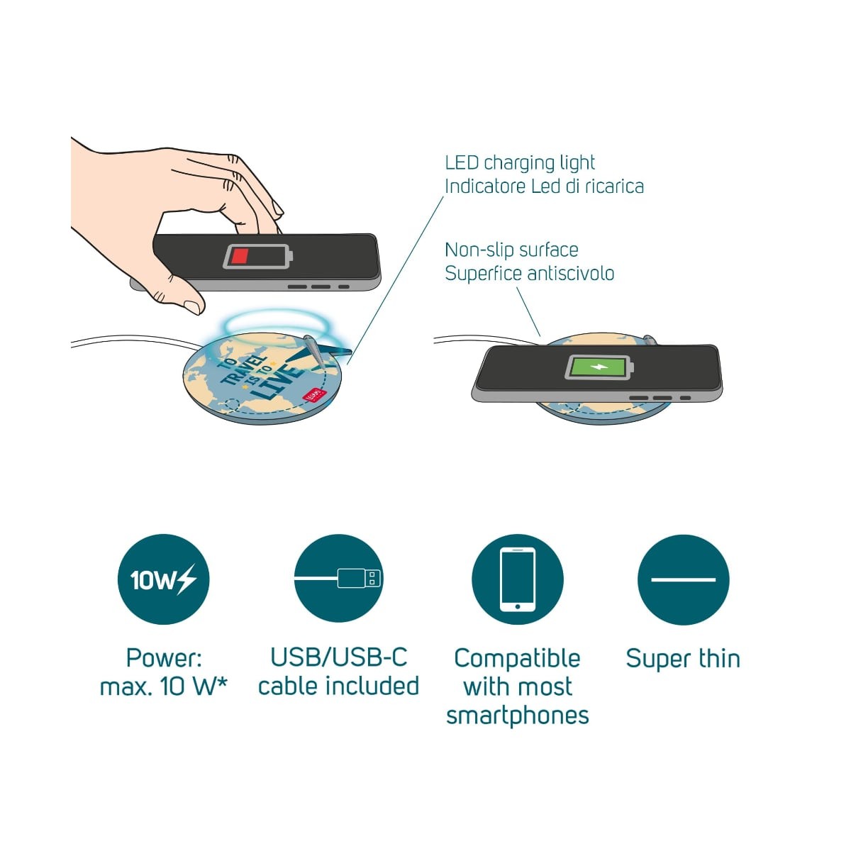 Legami Super Fast Ασύρματος Φορτιστής Smartphone - Travel