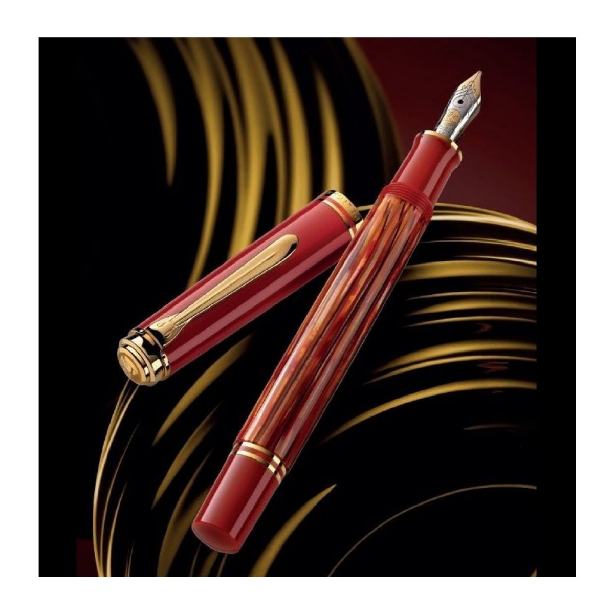 Pelikan Souveran M600 Tortoiseshell Red Πένα F