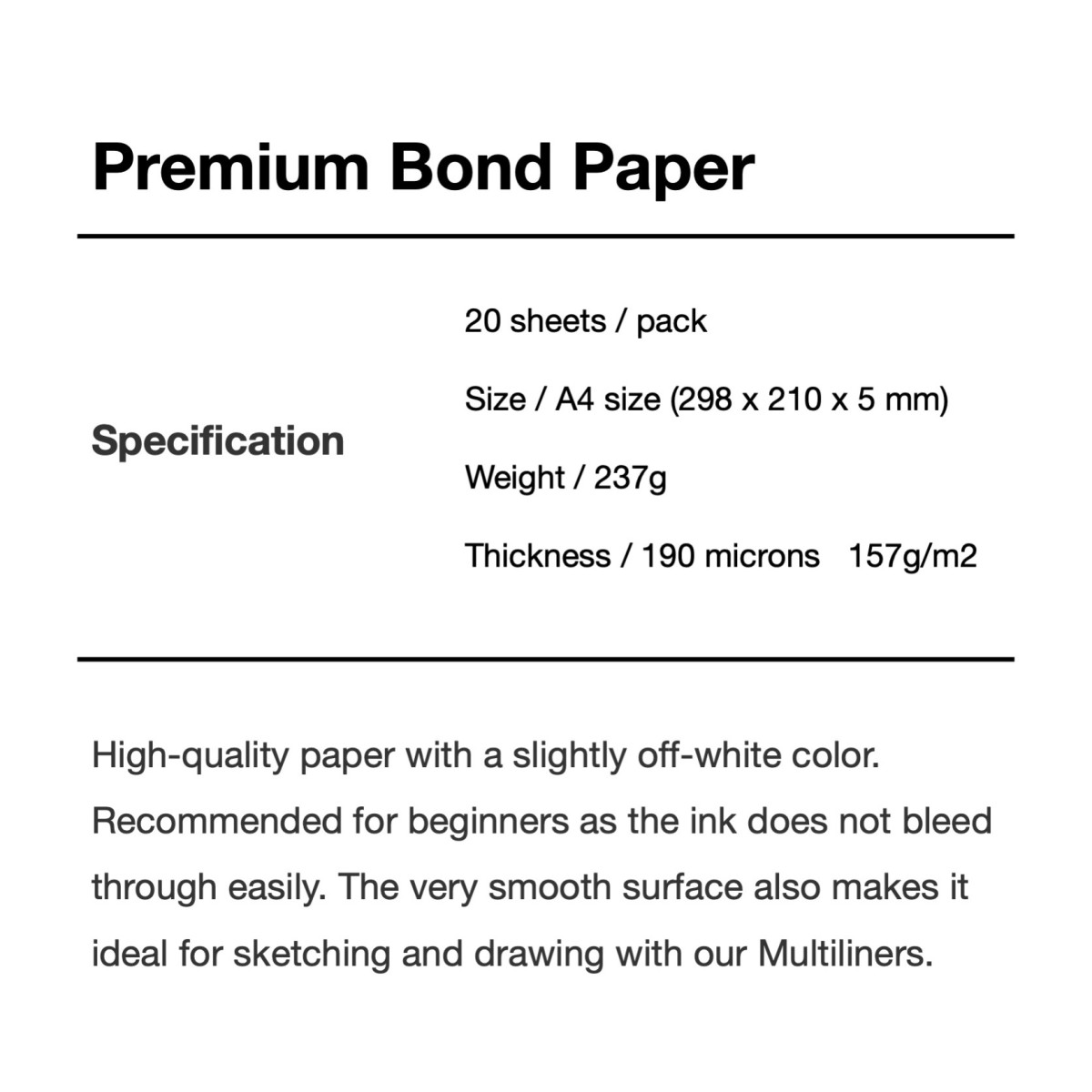 Copic Premium Bond Paper 157g/m2