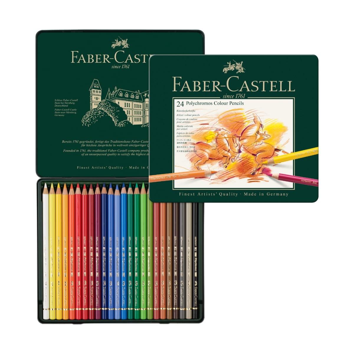 Faber-Castell Ξυλομπογιές Polychromos Μεταλλική Κασετίνα 24 χρωμάτων