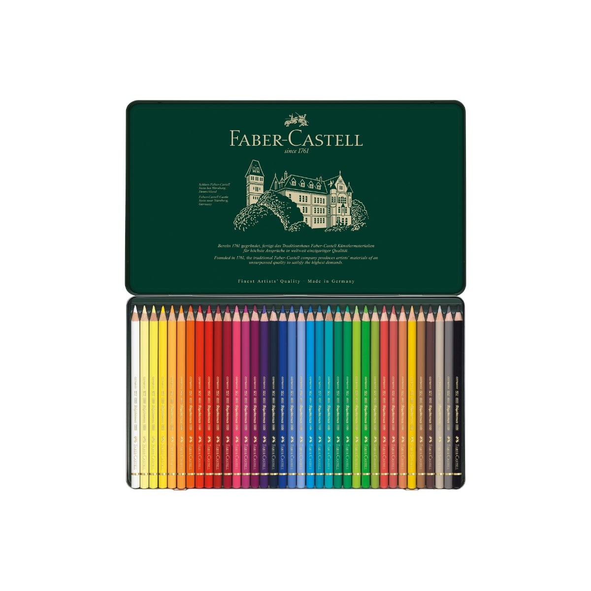 Faber-Castell Ξυλομπογιές Polychromos Μεταλλική Κασετίνα 36 χρωμάτων