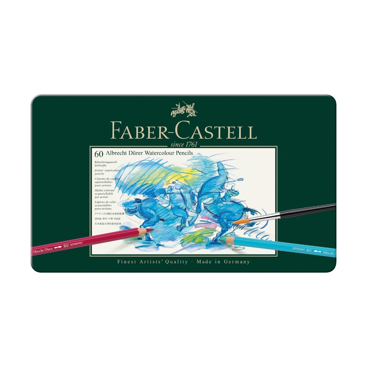 Faber-Castell Ξυλομπογιές Ακουαρέλας Albrecht Dürer Μεταλλική Κασετίνα 60 χρωμάτων