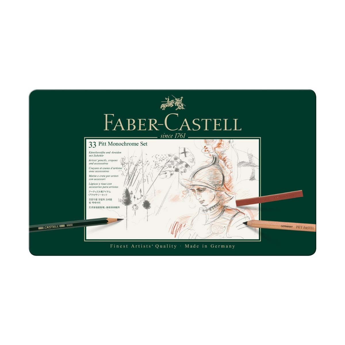 Faber-Castell Μεταλλική Kασετίνα Pitt Monochrome 33τεμ.