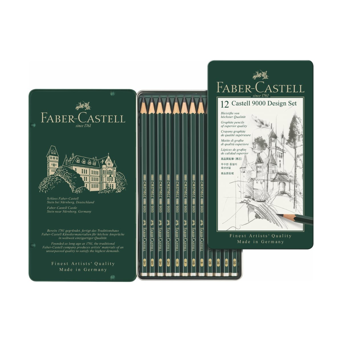 Faber-Castell 9000 Σετ Μολυβιών Σχεδίου 12 τεμ. 5B-5H