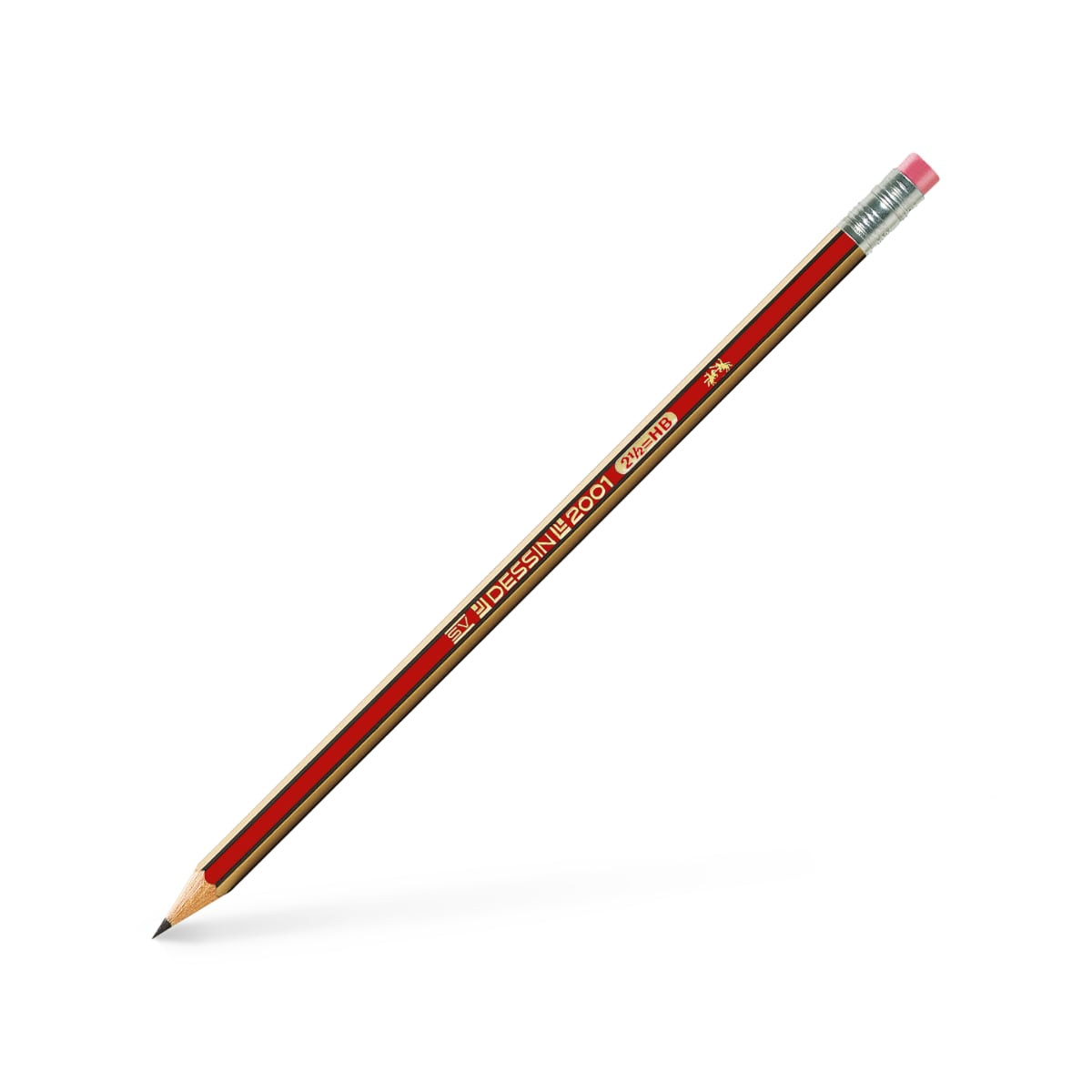 Faber-Castell Μολύβι με Γόμα Dessin 2001 Red/Gold HB
