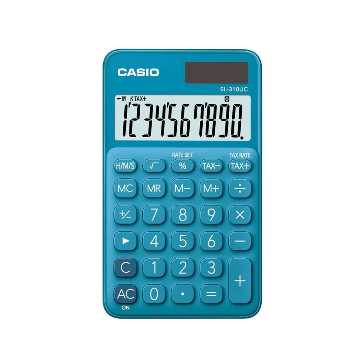 Casio Αριθμομηχανή 10 Ψηφίων SL-310UC-RD Μπλε Μπαταρίας/ Ηλιακή