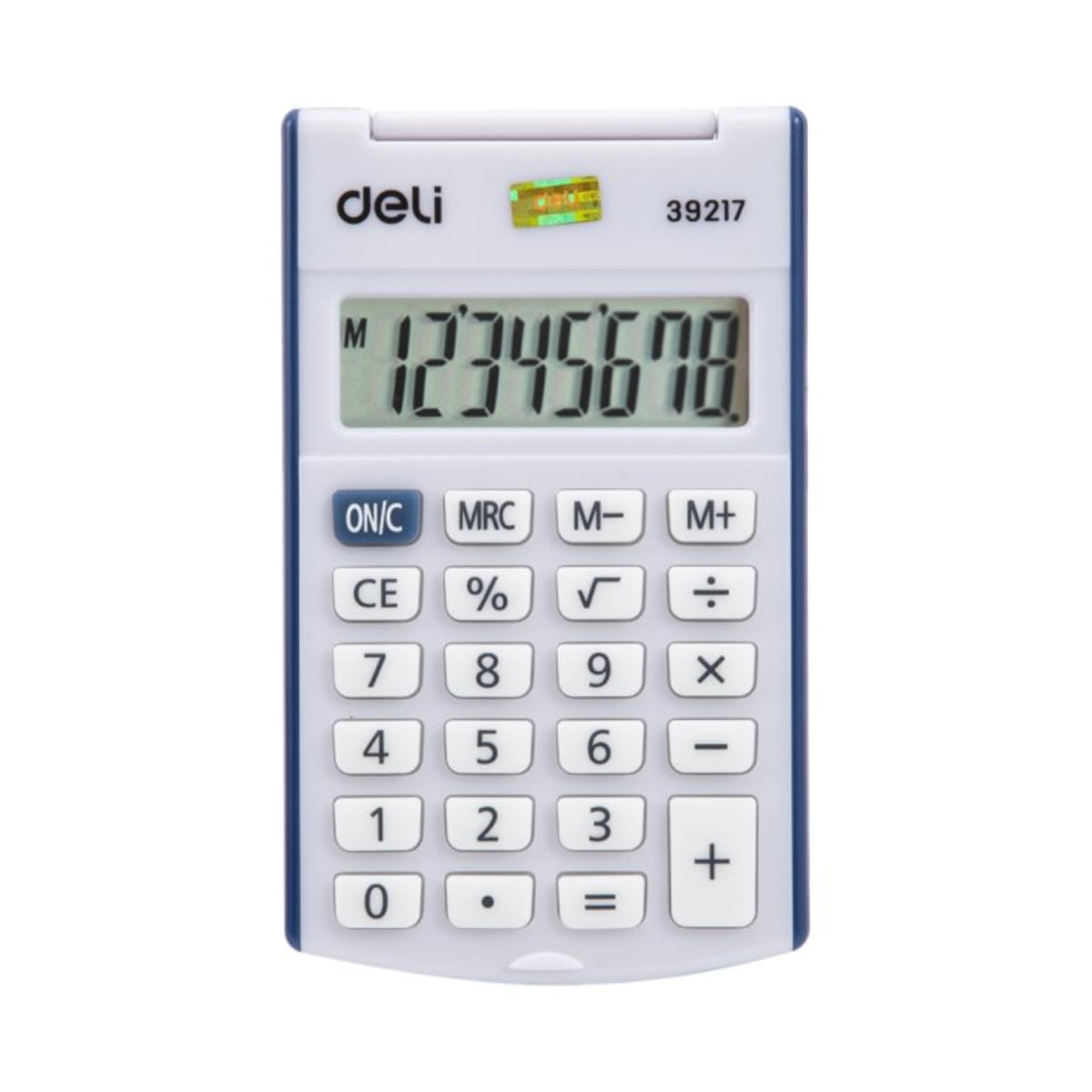Deli Αριθμομηχανή με Καπάκι Μπλε 8 Ψηφίων με Μπαταρία