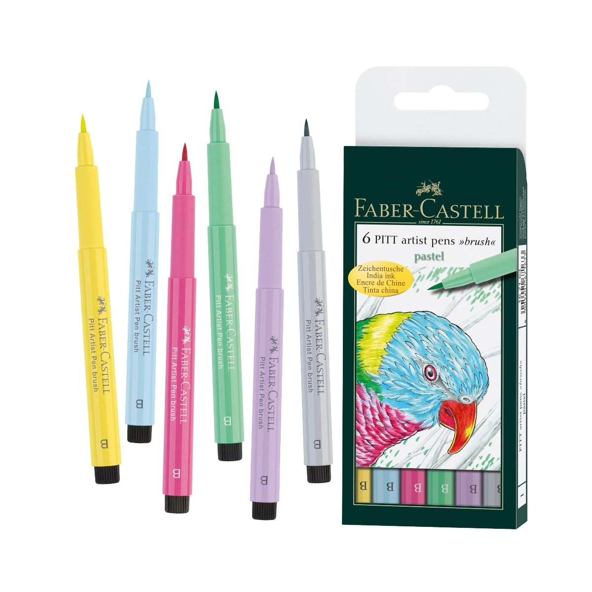 Faber-Castell Σετ 6 Μαρκαδόροι Πινέλο Pitt Artist - Pastel