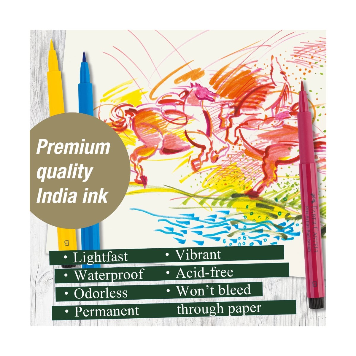 Faber-Castell Σετ 6 Μαρκαδόροι Πινέλο Pitt Artist - Pastel