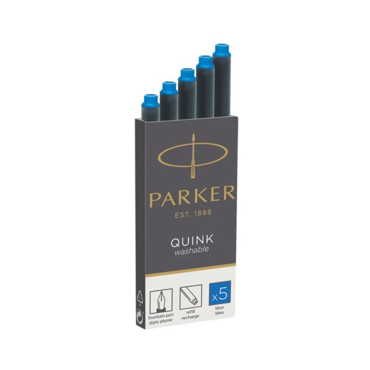 PARKER Αμπούλες Μελάνης Quink Ink 5T - Washable Blue