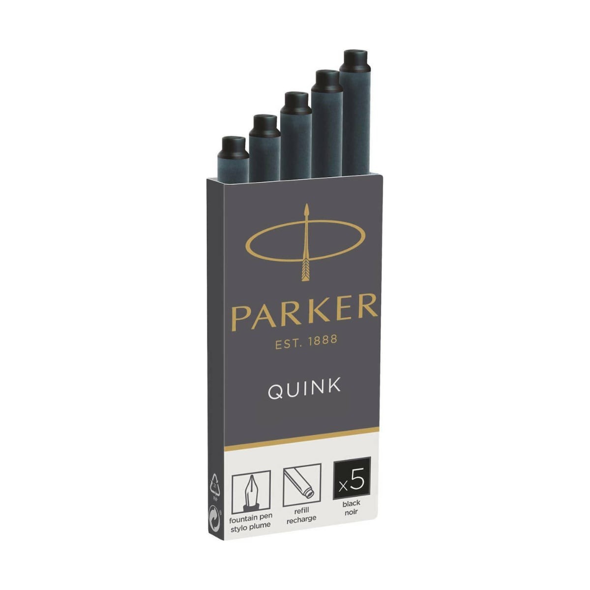 PARKER Αμπούλες Μελάνης Quink Ink 5T - Black