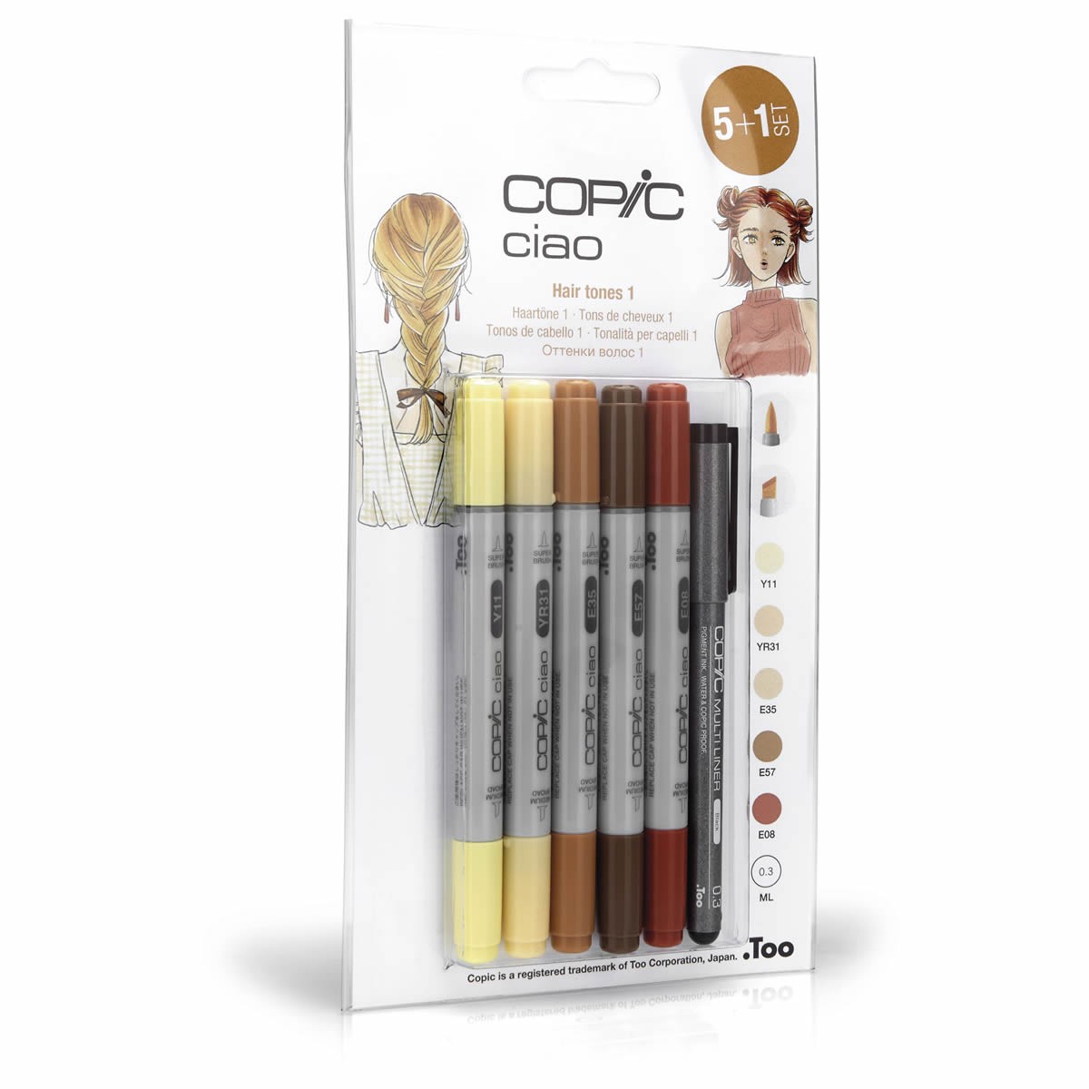 Copic Ciao 5 + 1 Hair Tones 1