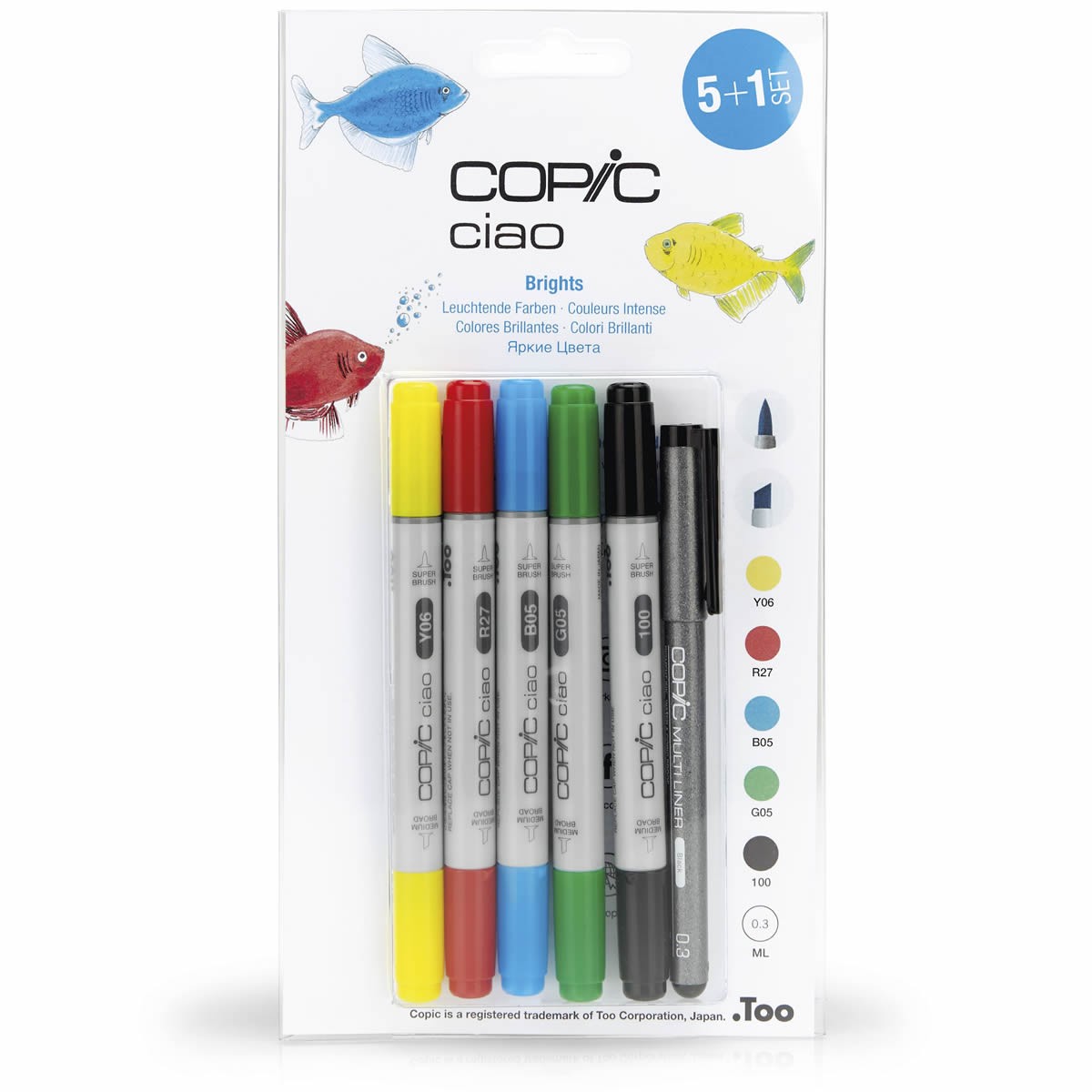 Copic Ciao Set ''Brights'' 5 + 1