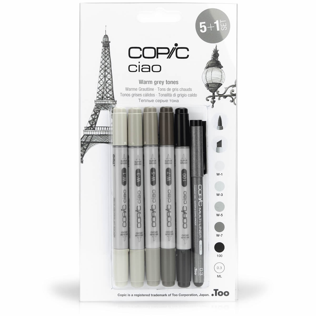 Copic Ciao Set Warm Grey Tones 5 + 1