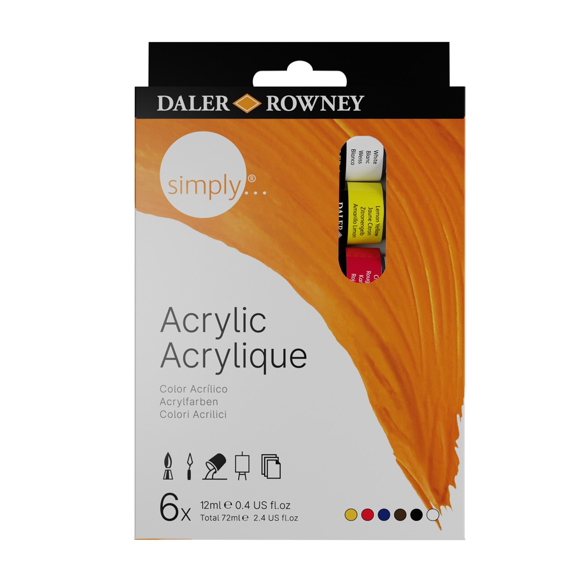 Daler-Rowney Simply Acrylic Σετ 6 Σωληνάρια 12ml