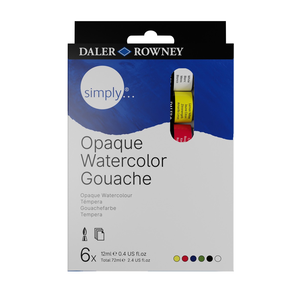 Daler-Rowney Simply Gouache Σετ 6 Σωληνάρια 12ml