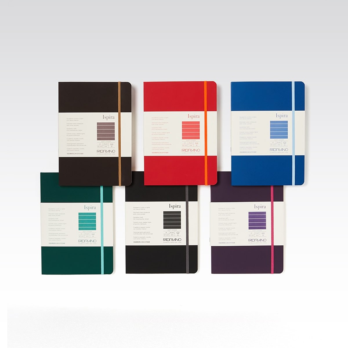Fabriano Ispira Κόκκινο Σημειωματάριο Α5 Μαλακό Εξώφυλλο - Ριγέ