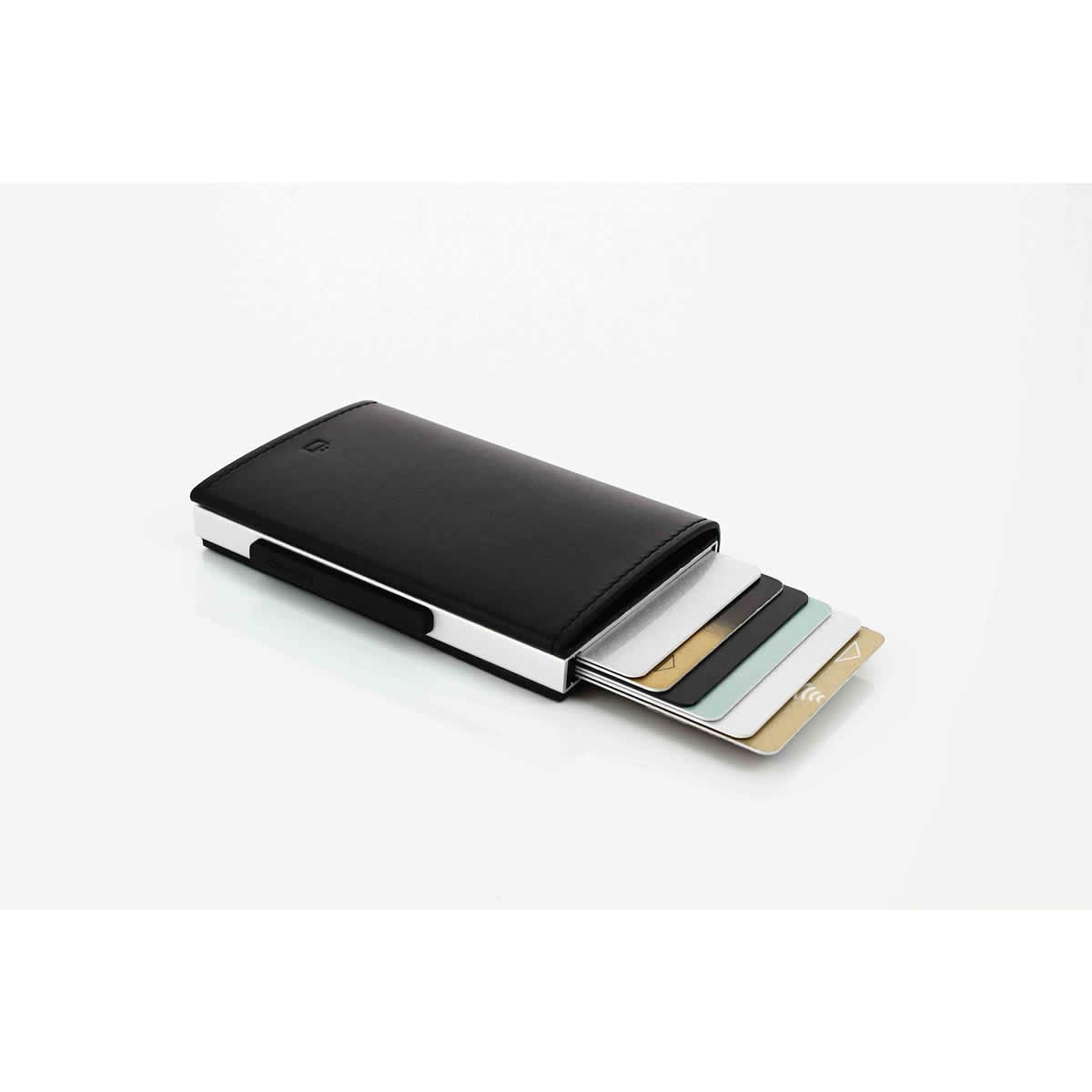 OGON Cascade Slim Black Δερμάτινο Πορτοφόλι-Καρτοθήκη RFID