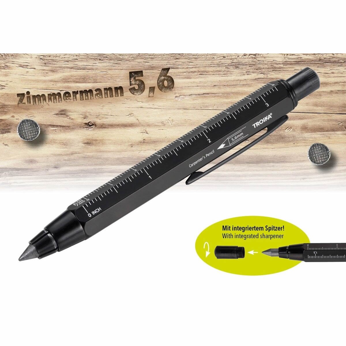 TROIKA Carpenter's pencil ZIMMERMANN Μηχανικό μολύβι 5,6mm - Μαύρο