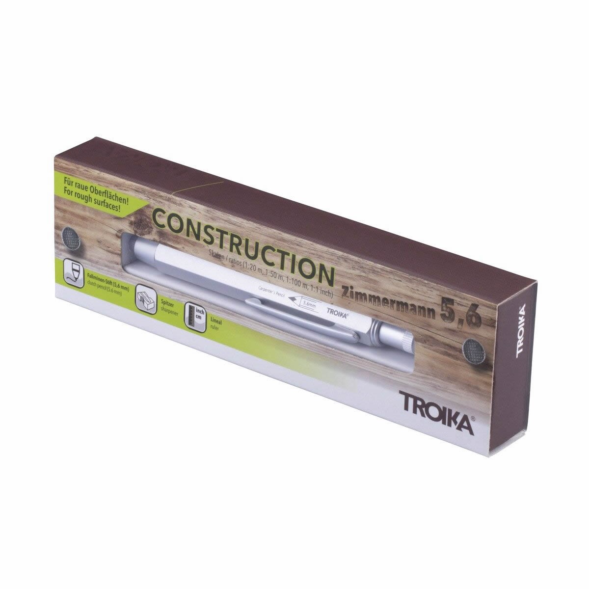 TROIKA Carpenter's pencil ZIMMERMANN Μηχανικό Μολύβι 5,6mm - Ασημί