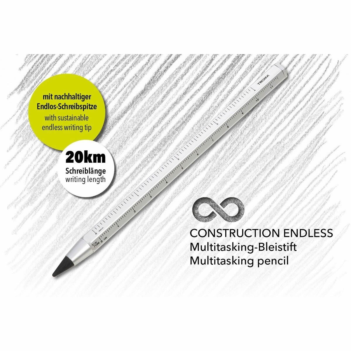 TROIKA Construction Endless Multitasking Μολύβι Ασημί