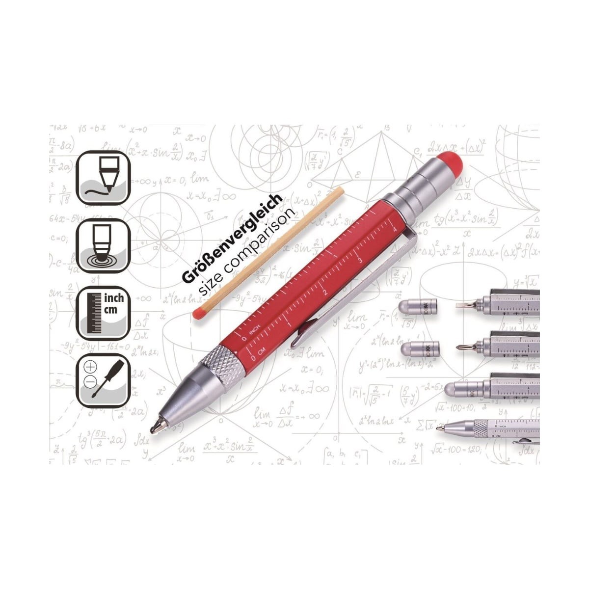 TROIKA Construction Liliput Multitasking Στυλό Διαρκείας Red
