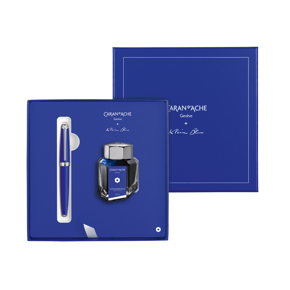 Caran d'Ache Leman & Klein Blue® Σετ δώρου Πένα & Μελανοδοχείο