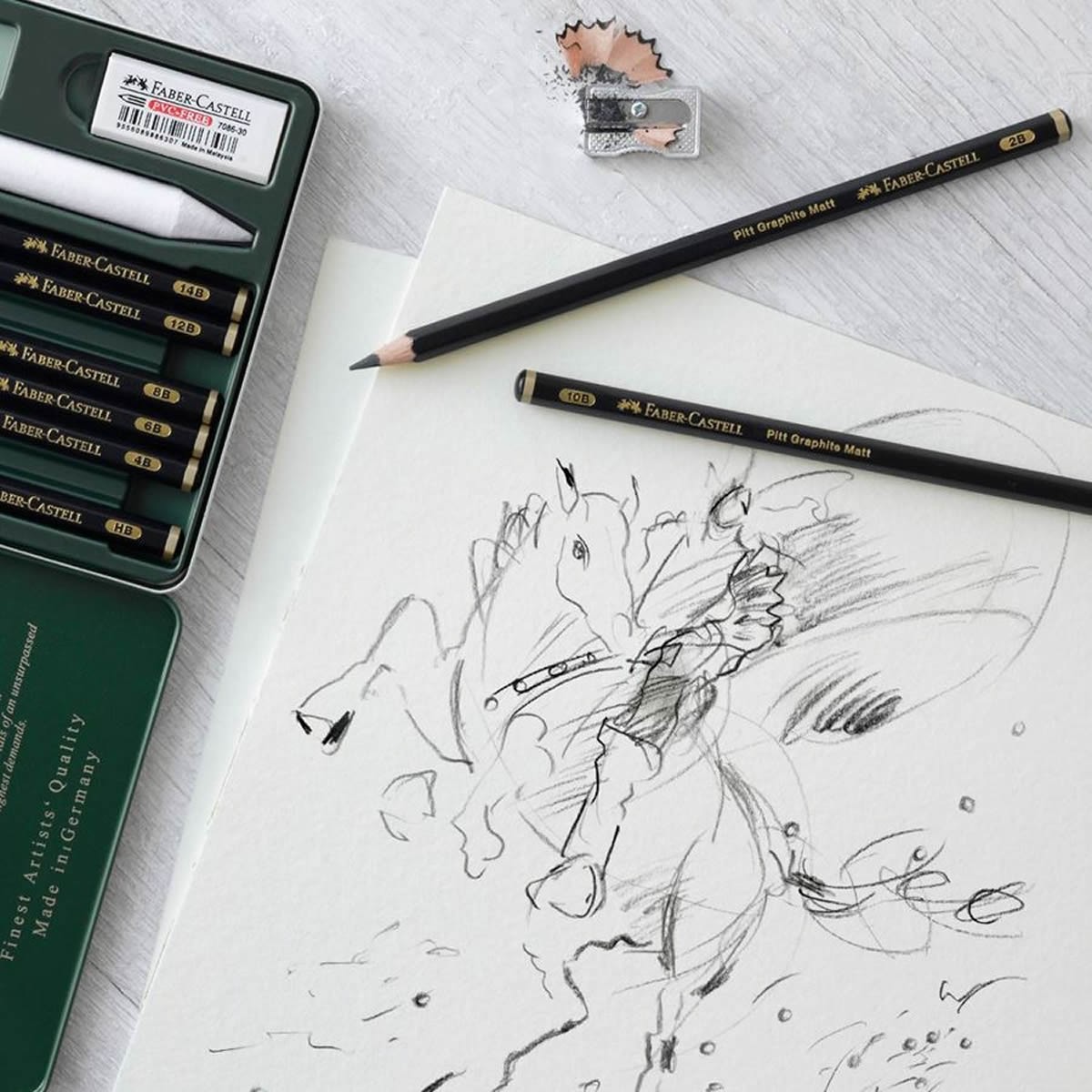 Faber-Castell Σετ Pitt Graphite Matt 11τεμ. σε Μεταλλική Κασετίνα