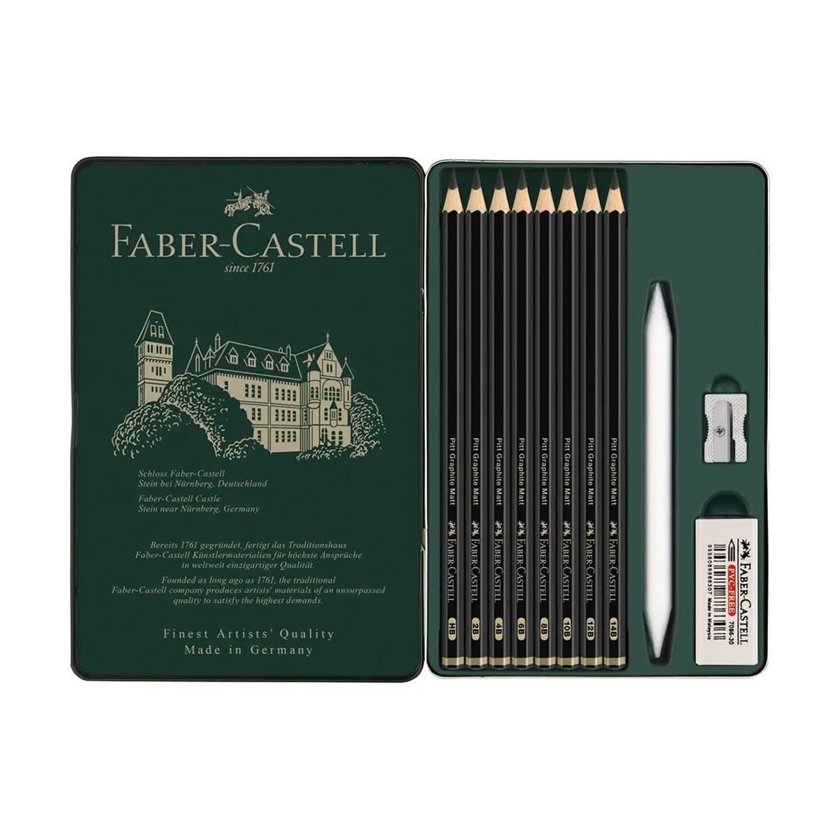 Faber-Castell Σετ Pitt Graphite Matt 11τεμ. σε Μεταλλική Κασετίνα