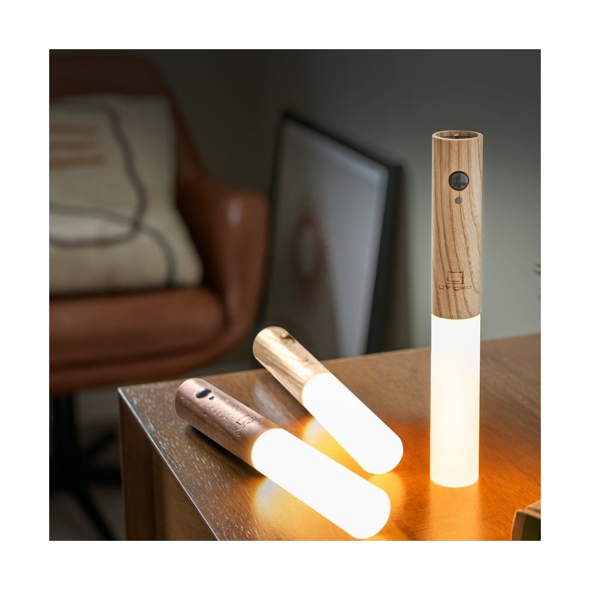 Gingko Smart Baton Light Φωτιστικό Τοίχου - White Ash