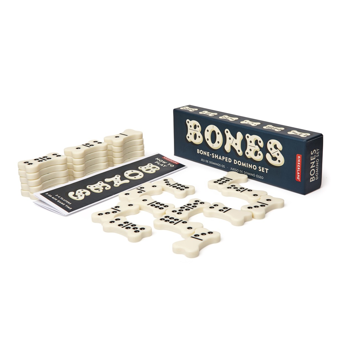 KIKKERLAND Bones Domino Σετ Ντόμινο σε Σχήμα Κόκκαλο