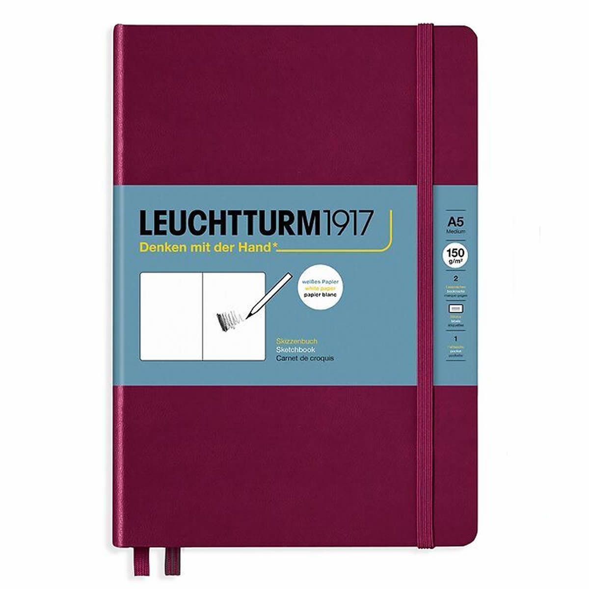 LEUCHTTURM1917 Sketchbook Α5 Σκληρό Εξώφυλλο Port Red – Λευκές Σελίδες