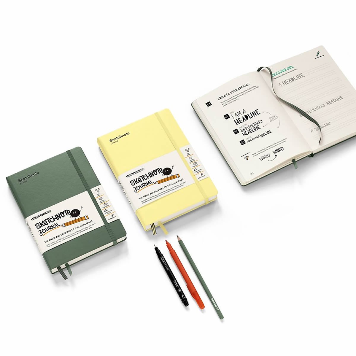 LEUCHTTURM1917 Vanilla Sketchnote Journal A5 Σημειωματάριο – Παστέλ κίτρινο