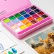 HIMI Σετ 24 Χρωμάτων Jelly Cup Gouache με  3 Πινέλα & Παλέτα Ανάμιξης - Pink Case Edition