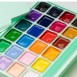 HIMI Σετ 24 Χρωμάτων Jelly Cup Gouache με Παλέτα Ανάμιξης - Green Case Edition