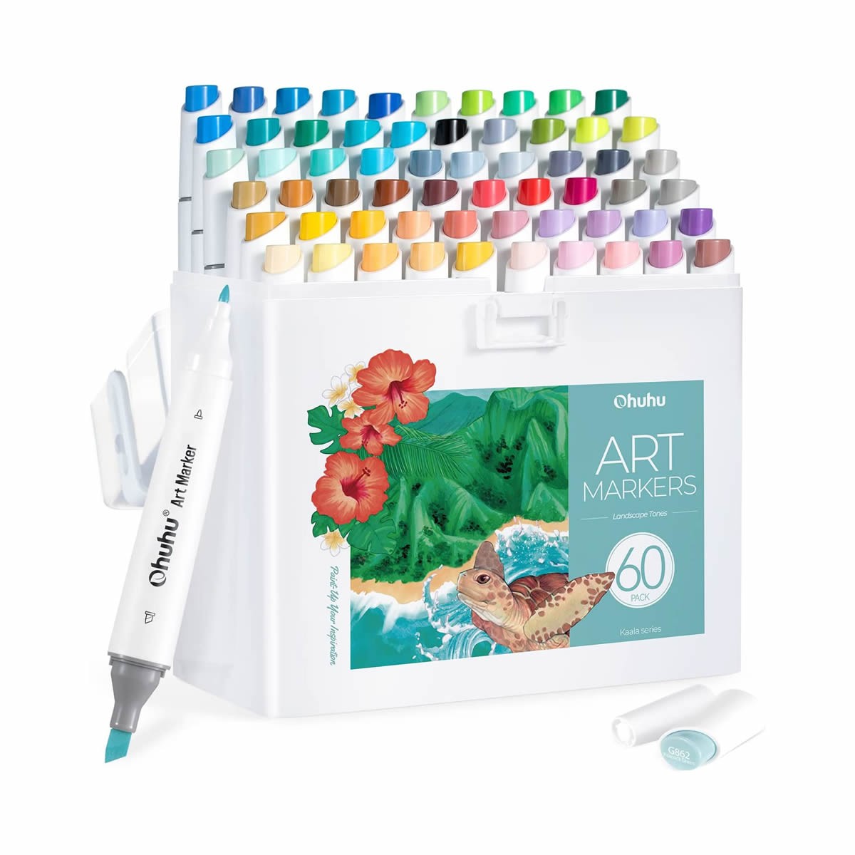 OHUHU Kaala Alcohol Art Markers Σετ Μαρκαδόρων 60 Landscape Tones Chisel & Fine