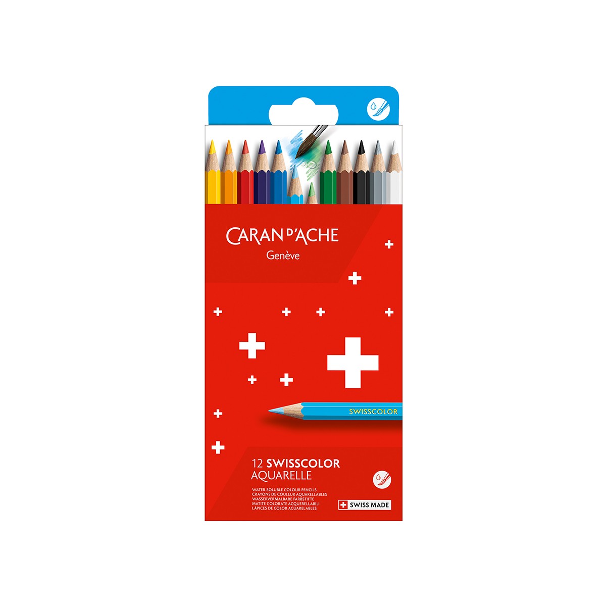 CARAN D'ACHE Σετ 12 Υδατοδιαλυτές Ξυλομπογιές Swisscolor®