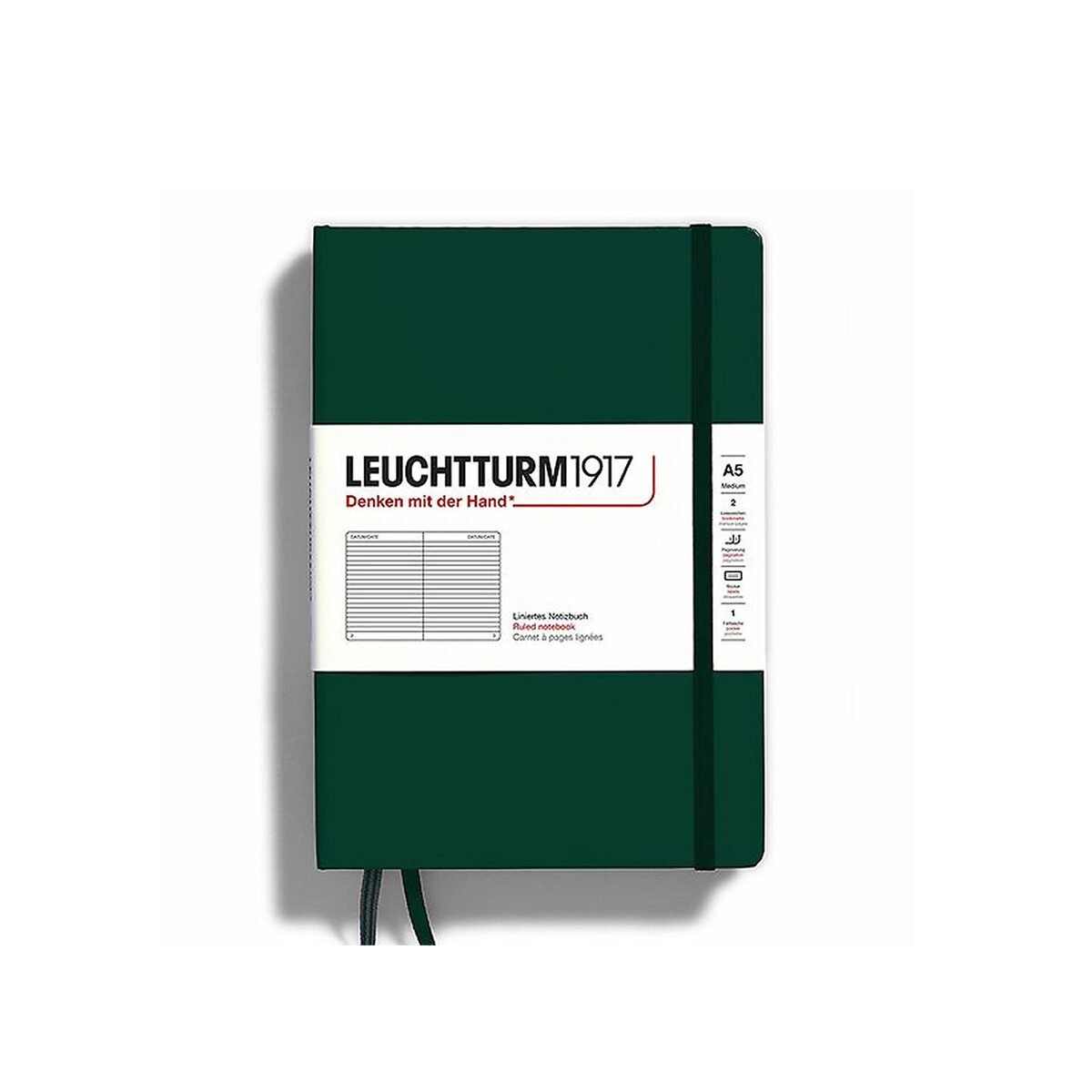 LEUCHTTURM1917 Natural Colors Σημειωματάριο Α5 Μαλακό Εξώφυλλο Forest Green - Ριγέ
