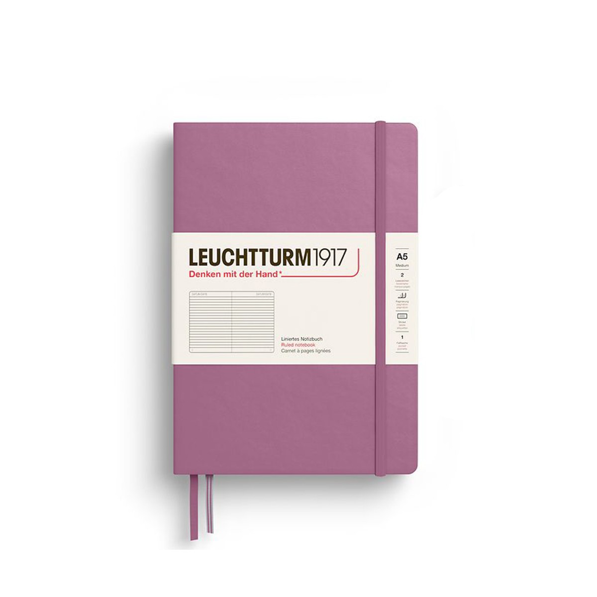 LEUCHTTURM1917 Σημειωματάριο Α5 Σκληρό Εξώφυλλο 251φ. Dusty Rose - Ριγέ