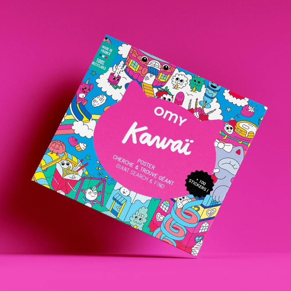 KAWAII- Γιγάντια χρωματιστή αφίσα με αυτοκόλλητα