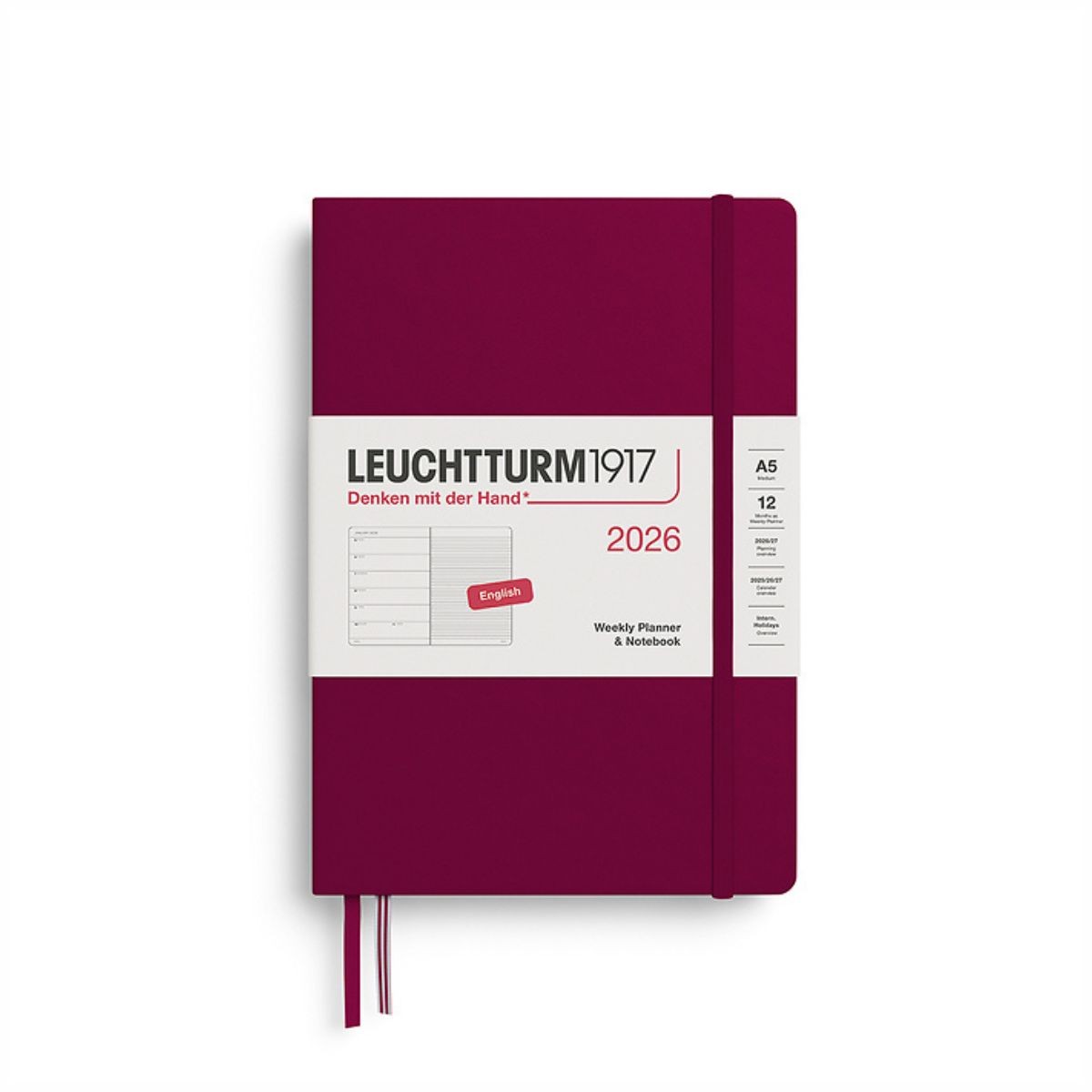 LEUCHTTURM1917 Εβδομαδιαίο Planner/Notebook 2026 A5 Σκληρό Εξώφυλλο - Port Red