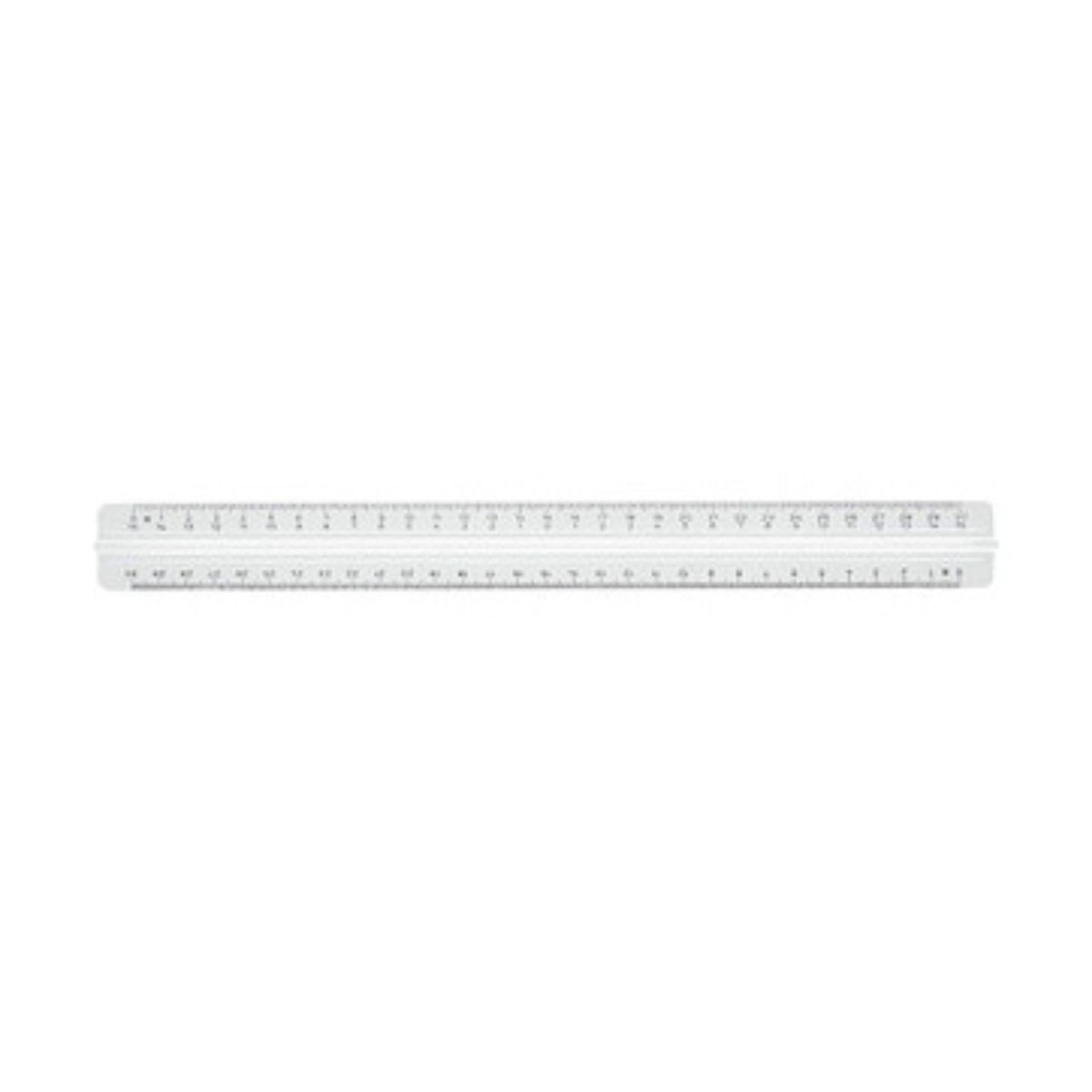 M + R Πλαστικός Χάρακας 30cm με Ράχη - Διαφανής