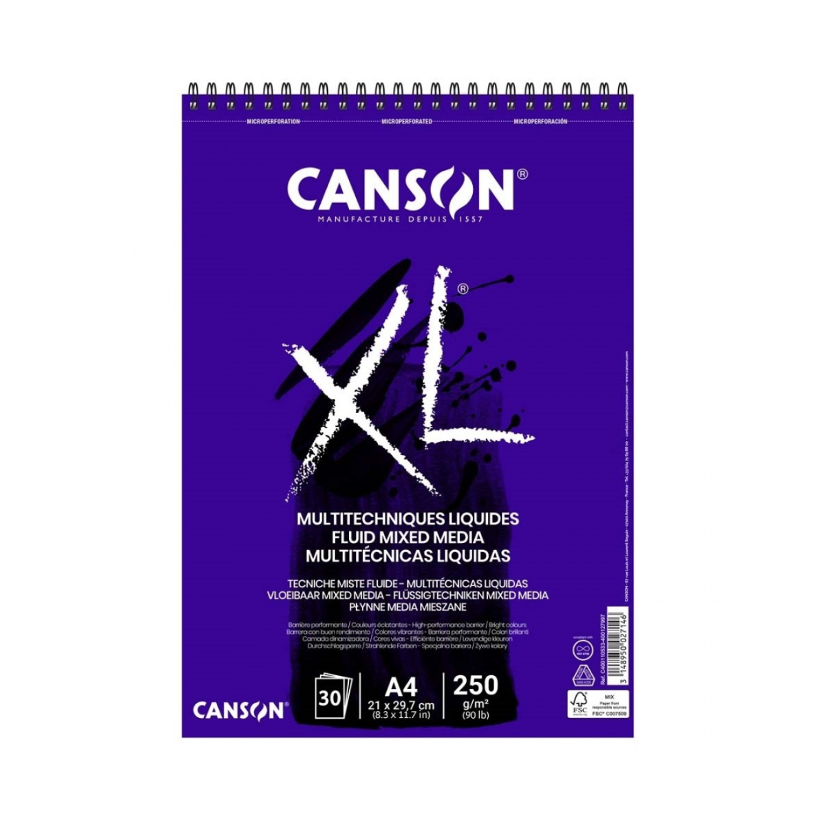 Canson Σπιράλ Μπλοκ XL Mixed Media Smooth Α4/250gsm 30φ.