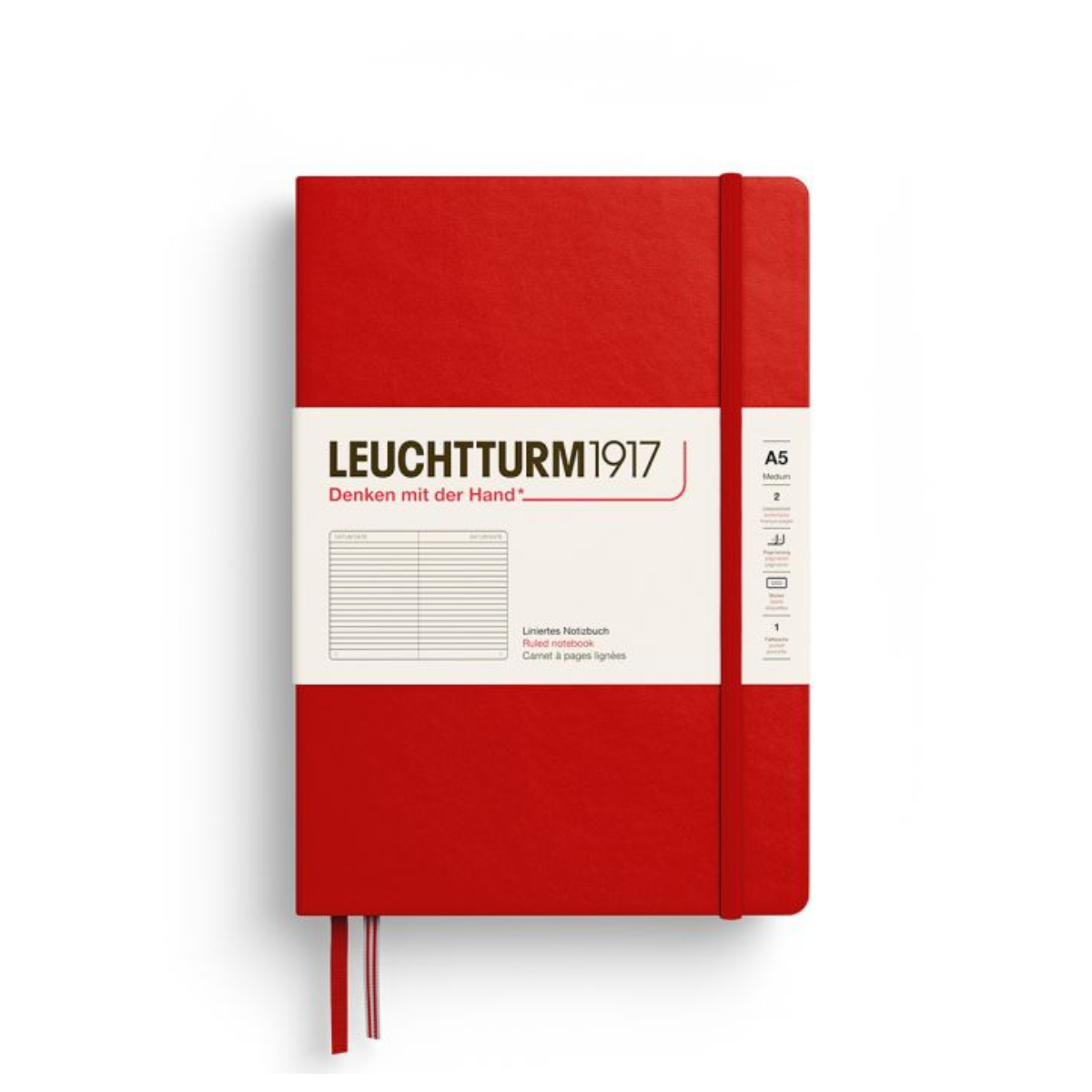 LEUCHTTURM1917 Σημειωματάριο Α5 Σκληρό Εξώφυλλο 251φ. Cherry - Ριγέ