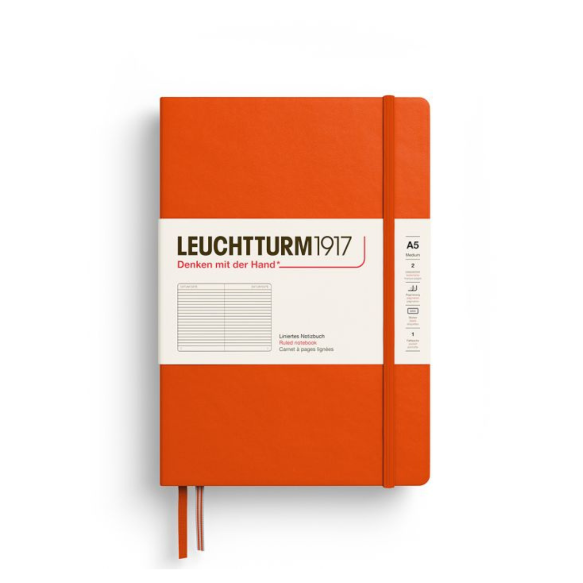 LEUCHTTURM1917 Σημειωματάριο Α5 Σκληρό Εξώφυλλο 251φ. Pumpkin - Ριγέ