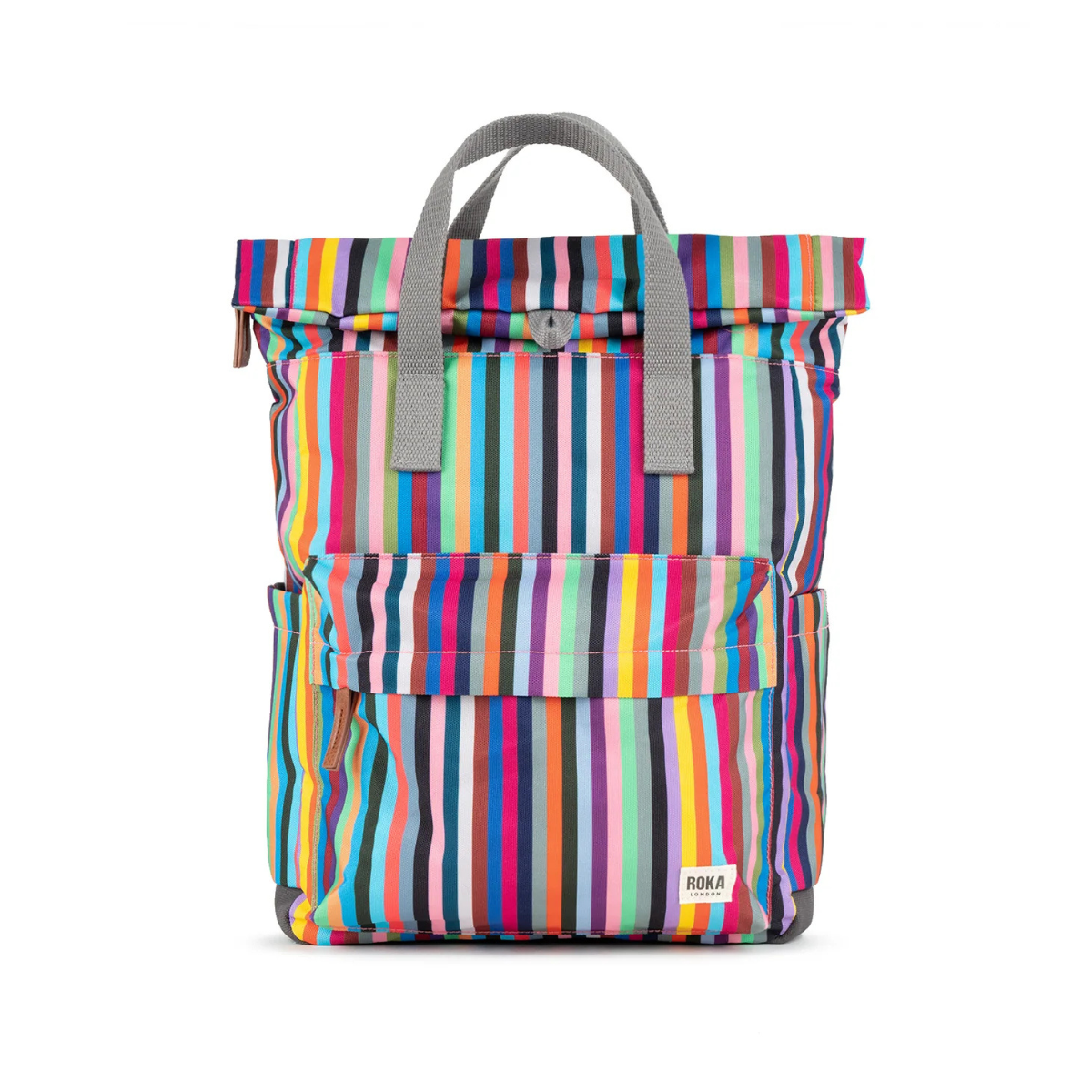 ROKA London Canfield B Σακίδιο Πλάτης Roll-Top Multi Stripe από Ανακυκλωμένο Canvas Medium 15L