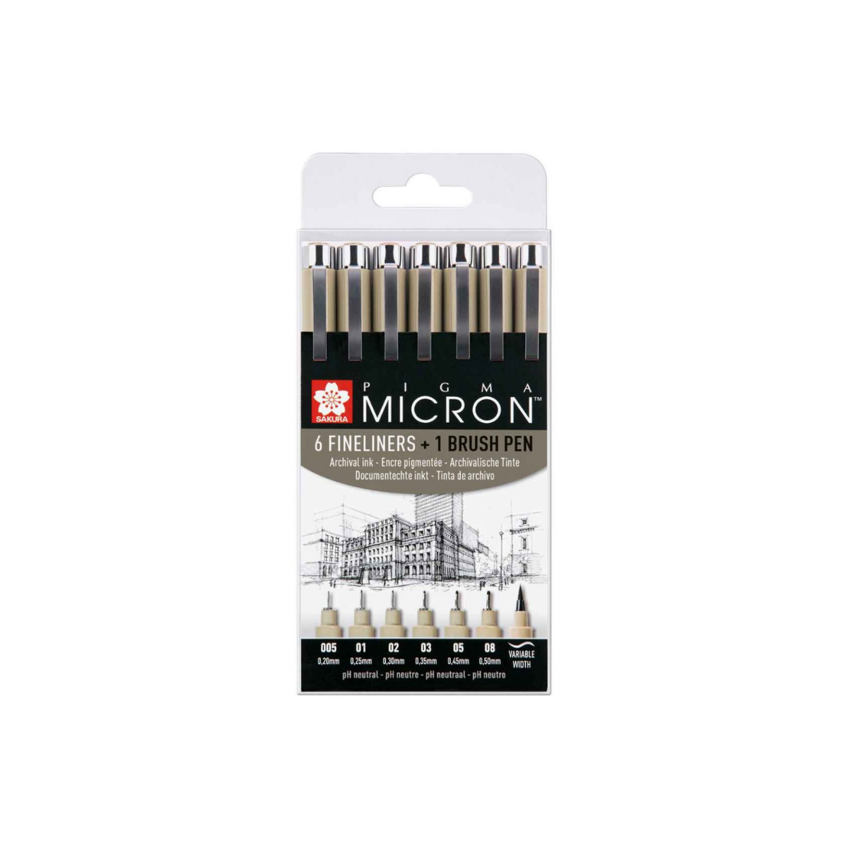 SAKURA Σετ 7 Πενάκια Σχεδίου Pigma Micron Black